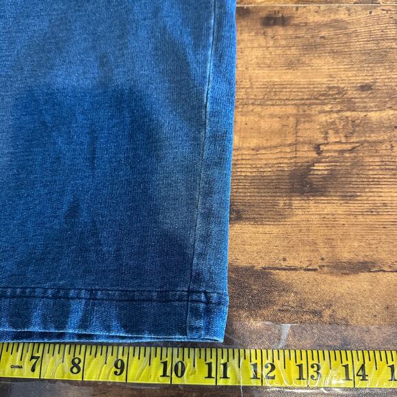 Pure J Jill Indigo Jeans XL Pull On Wide Leg Cropped Stretch Coastal Preppy VGUC - Picture 7 of 10